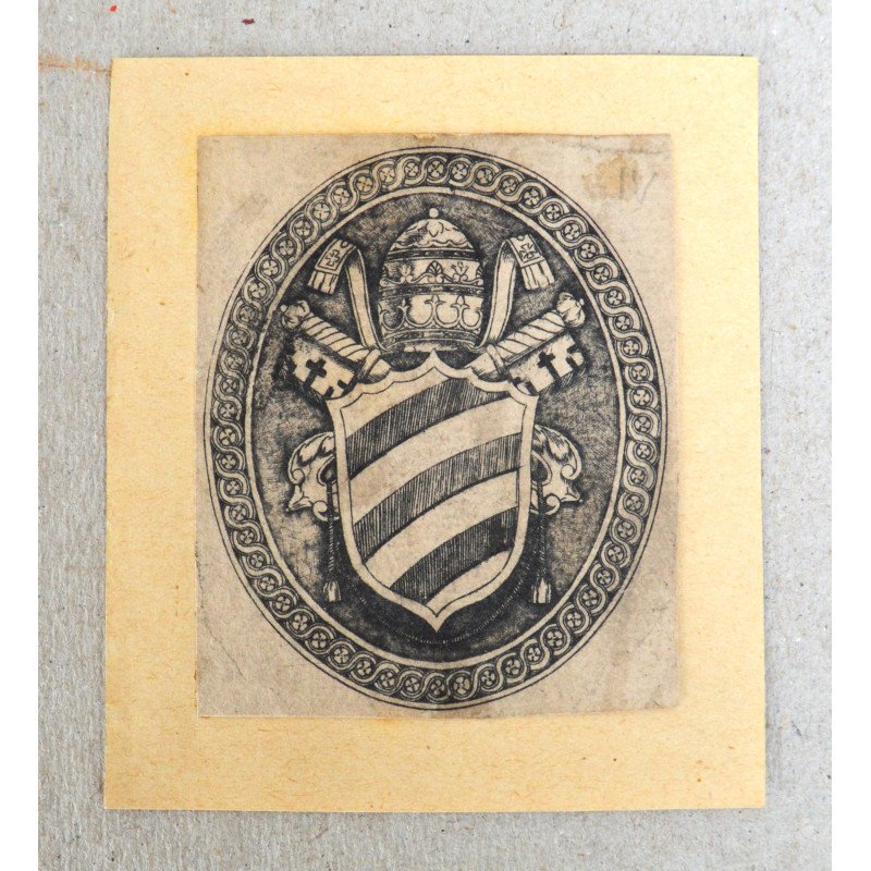"Papal Coats of Arms/Insignia" set of 2 engravings