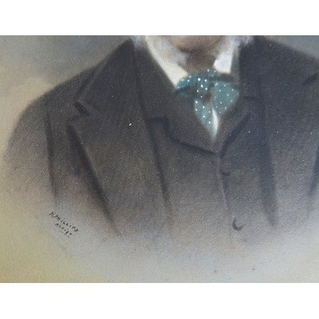Portrait of a man, mixed media, 19th century