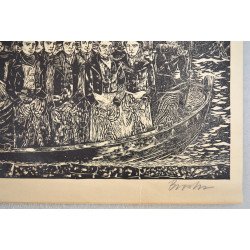 "Imbarcarea prizonierilor" xilogravura veche