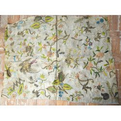 Textile embroidery fragment with metal thread and...