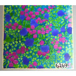 "Artel Dessins" design model floral pentru imprimeuri textile acuarela cca 1970