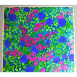 "Artel Dessins" design model floral pentru imprimeuri textile acuarela cca 1970