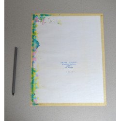 "Artel Dessins" design model floral pentru imprimeuri textile acuarela cca 1970