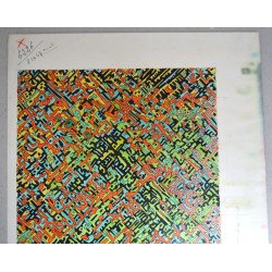 Design model abstract pentru imprimeuri textile acuarela cca 1970