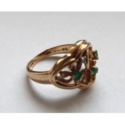 inel aur smaralde diamante