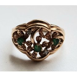 inel aur smaralde diamante