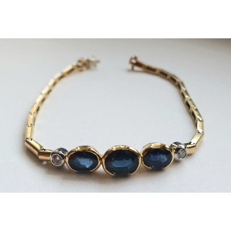 18k gold bracelet with sapphires and diamonds