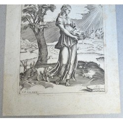 Agostino Veneziano "Sibila cumeană" gravura 1516