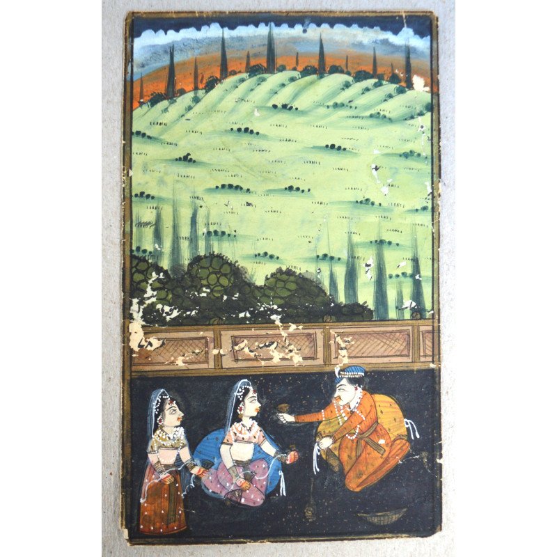 Antique Indian miniature on paper