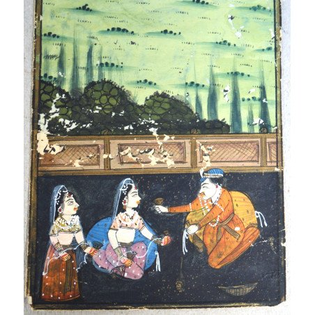 Antique Indian miniature on paper