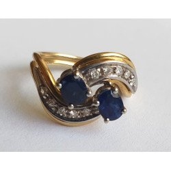 inel aur safire diamante