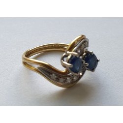 inel aur safire diamante