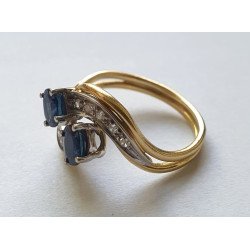 inel aur safire diamante