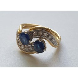 inel aur safire diamante