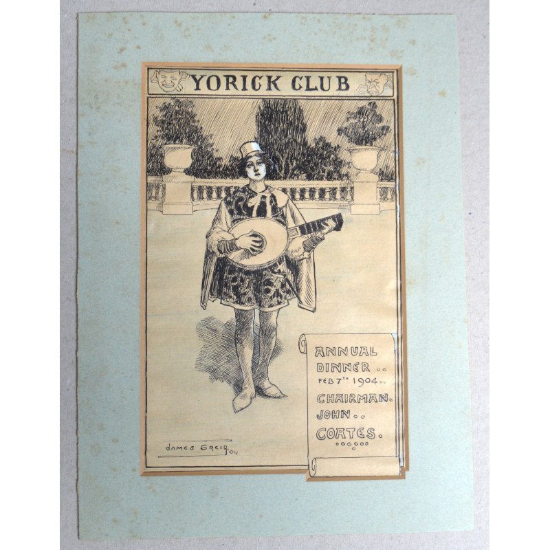 James Greig "Invitatie Yorick Club" desen penita 1904