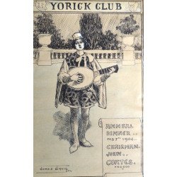James Greig "Invitatie Yorick Club" desen penita 1904