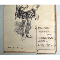 James Greig "Invitatie Yorick Club" desen penita 1904
