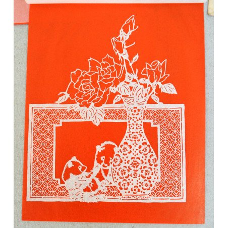 2 paper cuttings, China, circa 1980