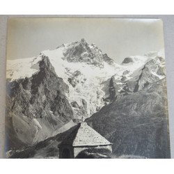 Gustave Oddoux "Oisans, la Meije, Vue de l'Oratoir du Chazelet", Muntii Alpi fotografie originala cca 1900