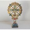 Cruce de binecuvantare lemn sculptat si pictat sec 19