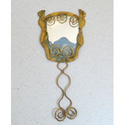 Art Deco brass mirror, circa 1920-30