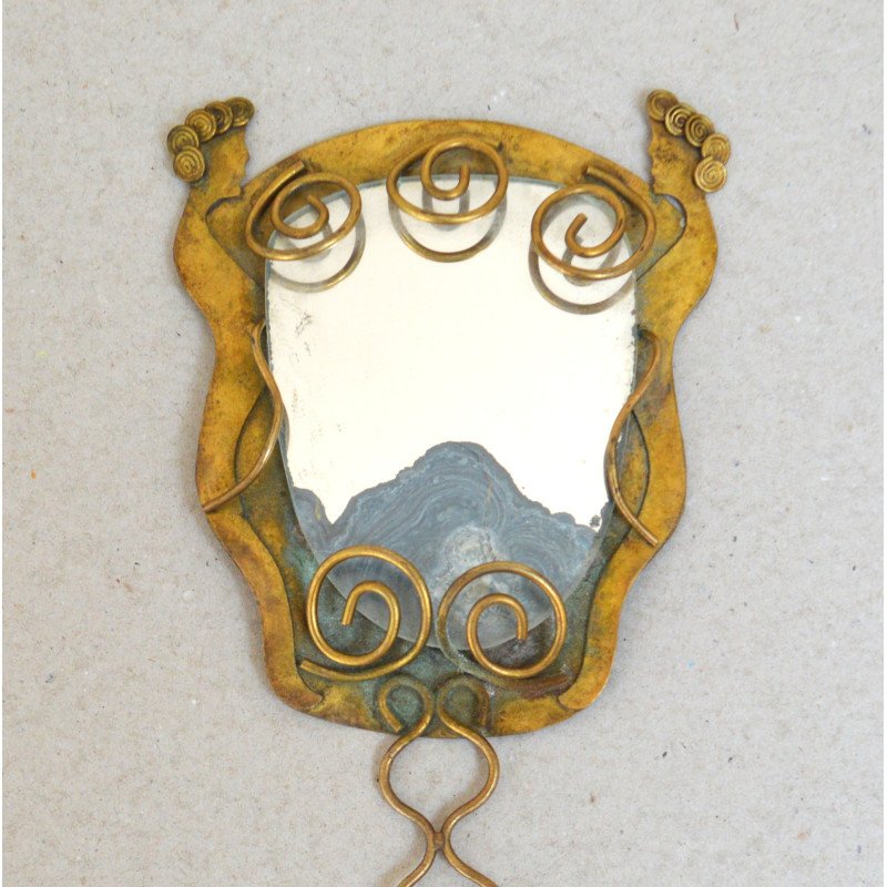 Art Deco brass mirror, circa 1920-30