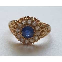 inel aur safir diamante