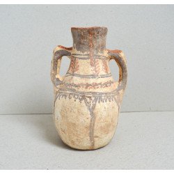 Berber terracotta vessel painted with geometric and plant...