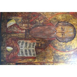 "Sfantul Vasile cel Mare" icoana ruseasca tempera si foita de aur pe lemn sec 18 (a doua jumatate)