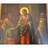 Veche icoana praznicara pe lemn reprezentare a Adeveririi lui Toma atelierul mănăstirii Căldărușani cca 1850
