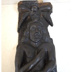 Cariatidă antropomorfă sculptată în lemn de stejar Anglia (circa 1580–1603)