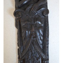 Cariatidă antropomorfă sculptată în lemn de stejar Anglia (circa 1580–1603)