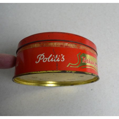 D. Politi & Sons Ltd tin, British Manufacturer, Turkish Delight Rahat Lacoum, London N.16, circa 1960