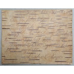 Carte poștală pe scoarță de mesteacăn, lagăr militar, 1944