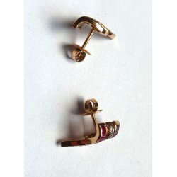 cercei aur 18k diamante rubine