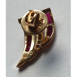 Cercei aur 18k diamante si rubine