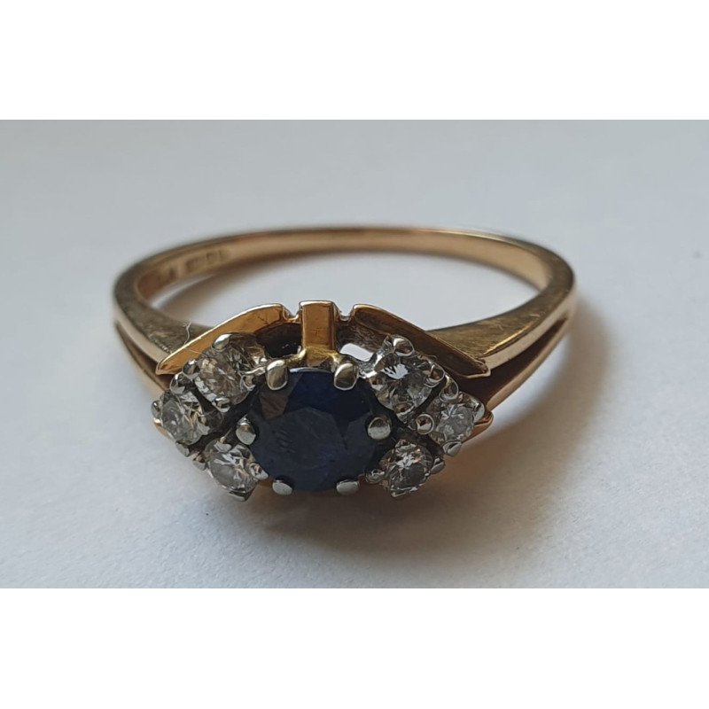 inel aur safir diamante inel aur safir diamante