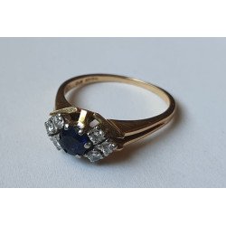 inel aur safir diamante