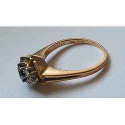 inel aur safir diamante