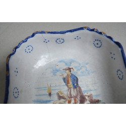 Bol de faianță decorata manual Franta secolul al XIX-lea