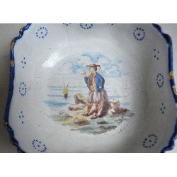 Bol de faianță decorata manual Franta secolul al XIX-lea