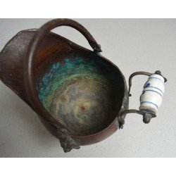 Vas de cupru cu toarta patina naturala