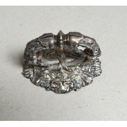 White metal handle decorated with lion heads, 19th century