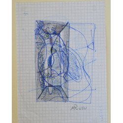 Mihai Rusu desen tehnica mixta