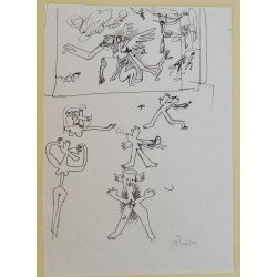 Mihai Rusu "Personaje" desen in penita