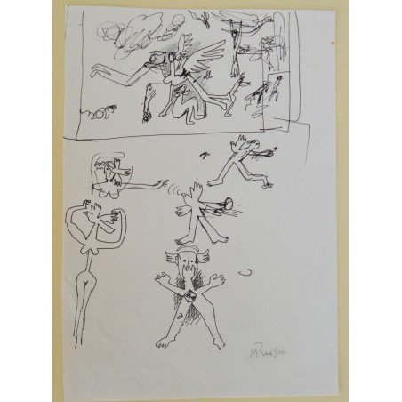 Mihai Rusu "Personaje" desen in penita