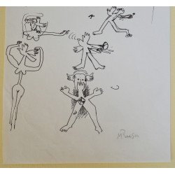 Mihai Rusu "Personaje" desen in penita