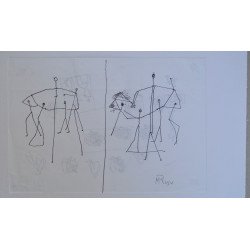 Mihai Rusu "Personaje" desen in penita