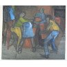 "Joc de copii" tempera pe hartie neagra