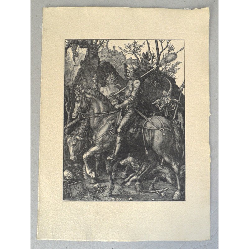 Albrecht Durer "Cavalerul, moartea si diavolul" print/reproducere moderna pe hartie manuala cca 2010
